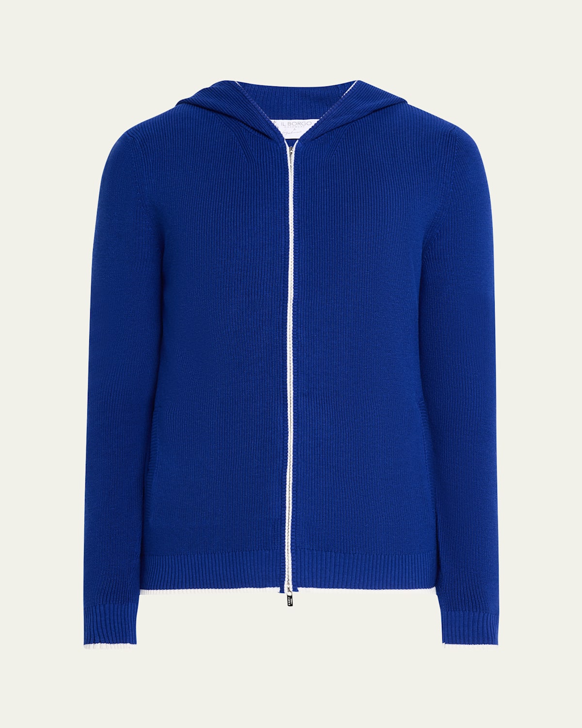 Men's Rib-Knit Hooded Zip Sweater