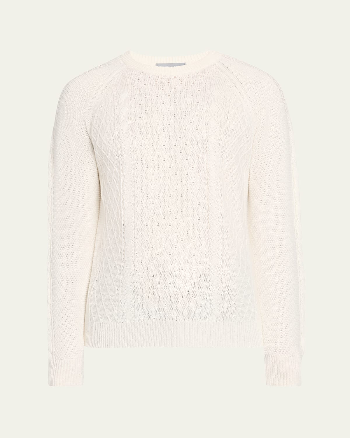 Men's Aran Linen-Cashmere Sweater