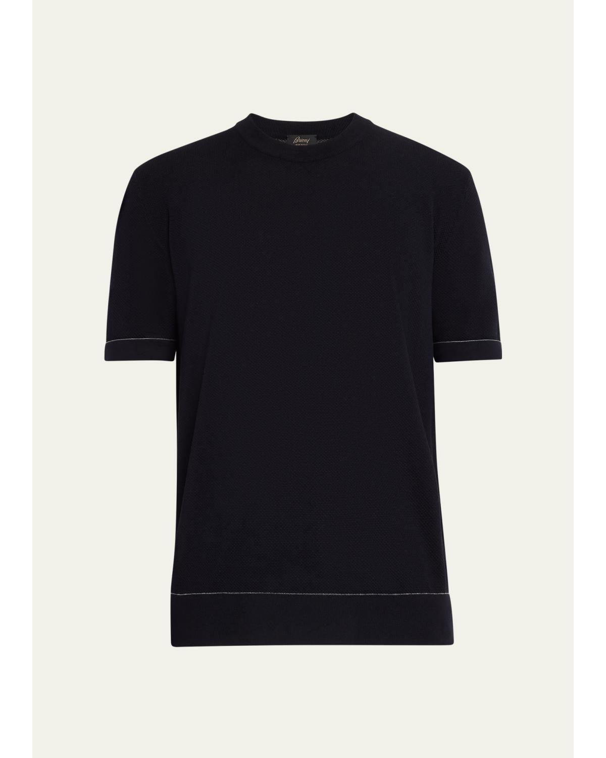 Men'S Sea Island Cotton Short-Sleeve Crewneck Sweater