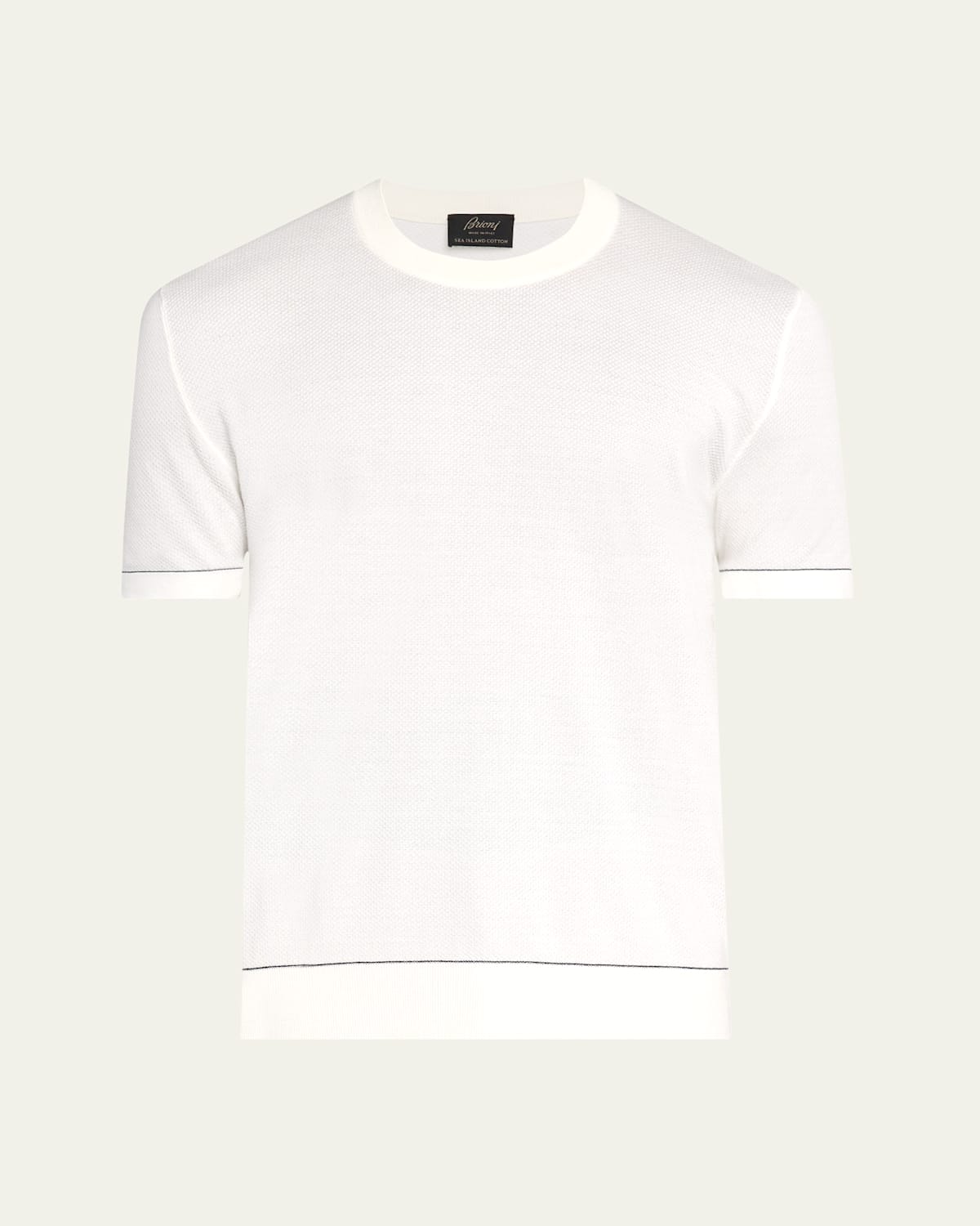 Men's Sea Island Cotton Short-Sleeve Crewneck Sweater
