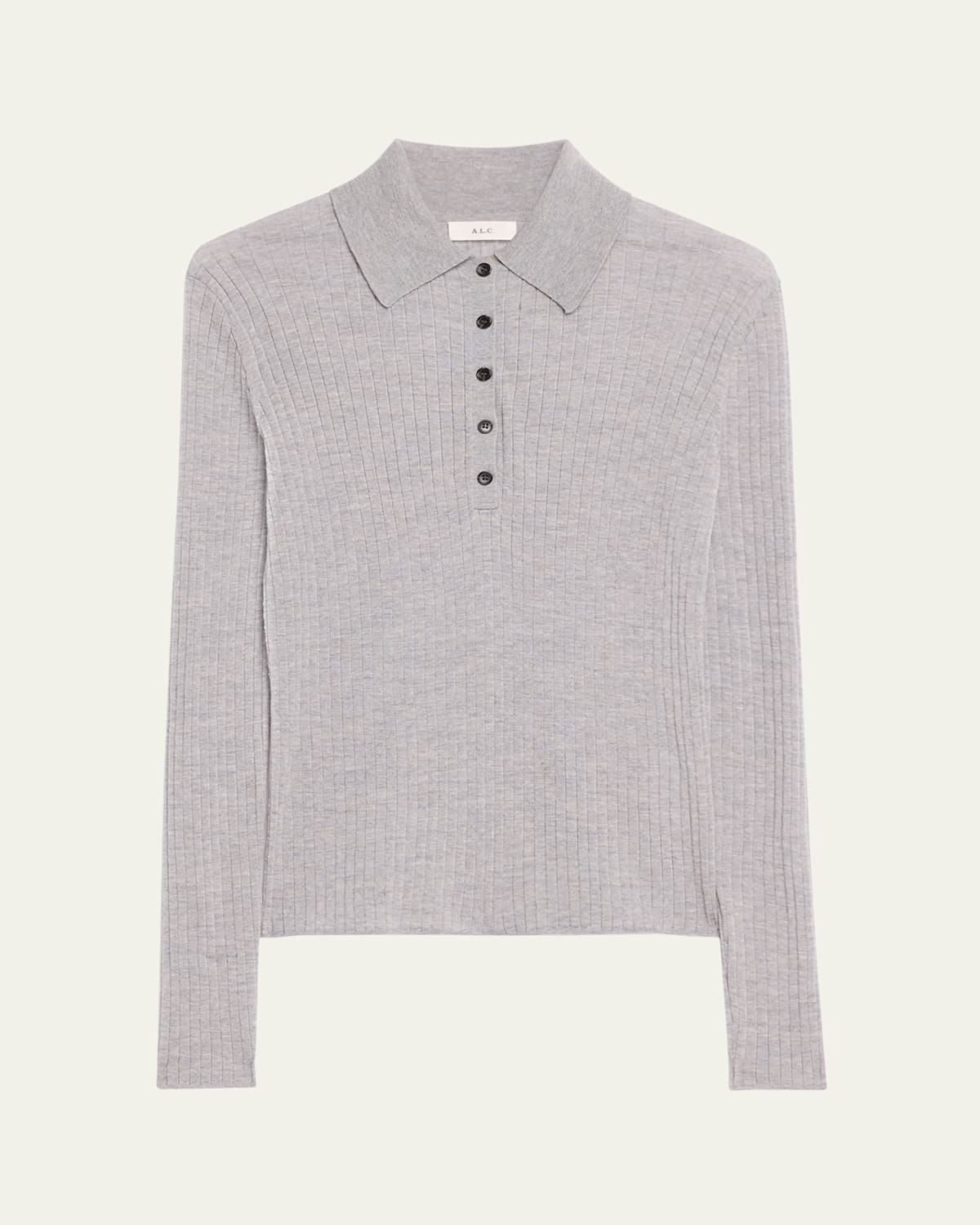 A.l.c Alex Merino Wool Polo Top In Light Heat