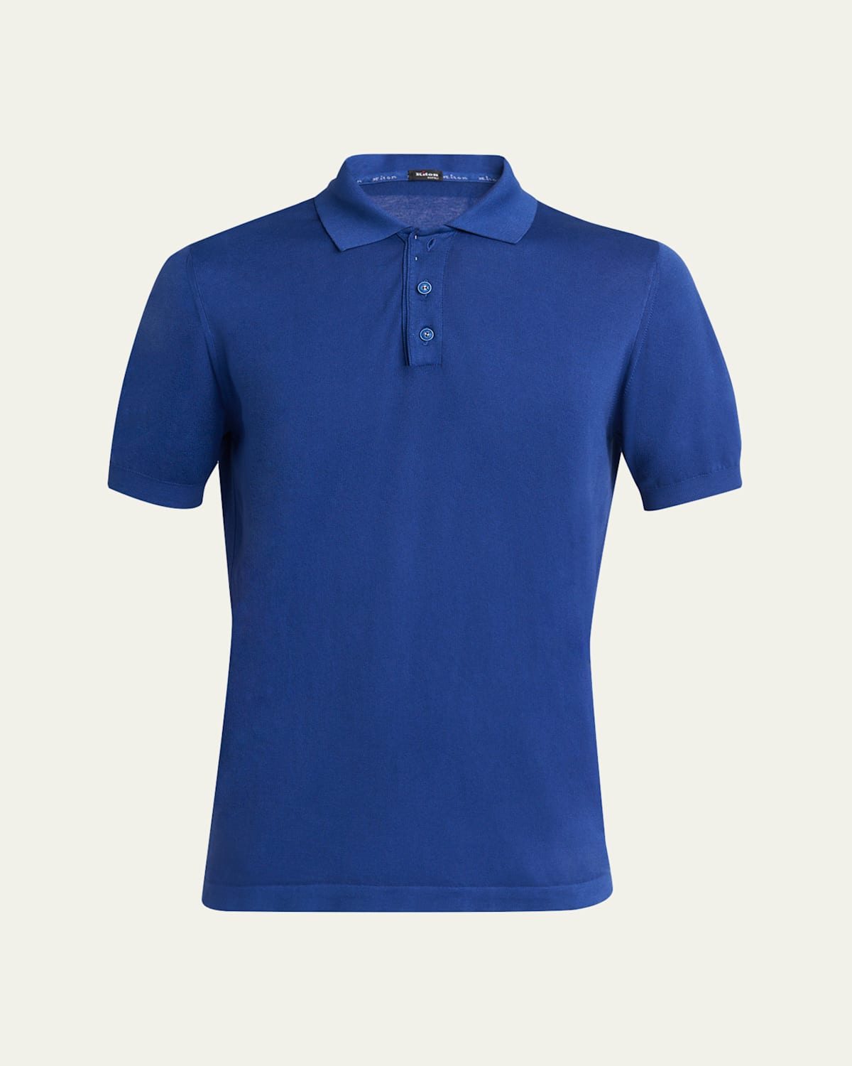 KITON MEN'S SEA ISLAND COTTON KNIT POLO SHIRT 