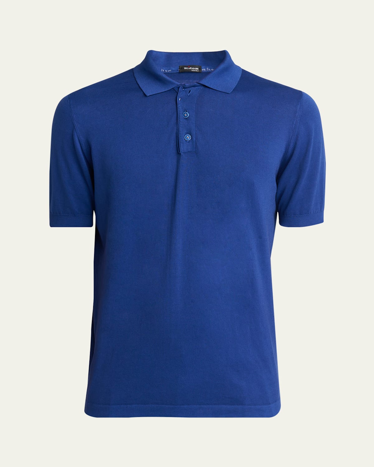 KITON MEN'S SEA ISLAND COTTON KNIT POLO SHIRT 