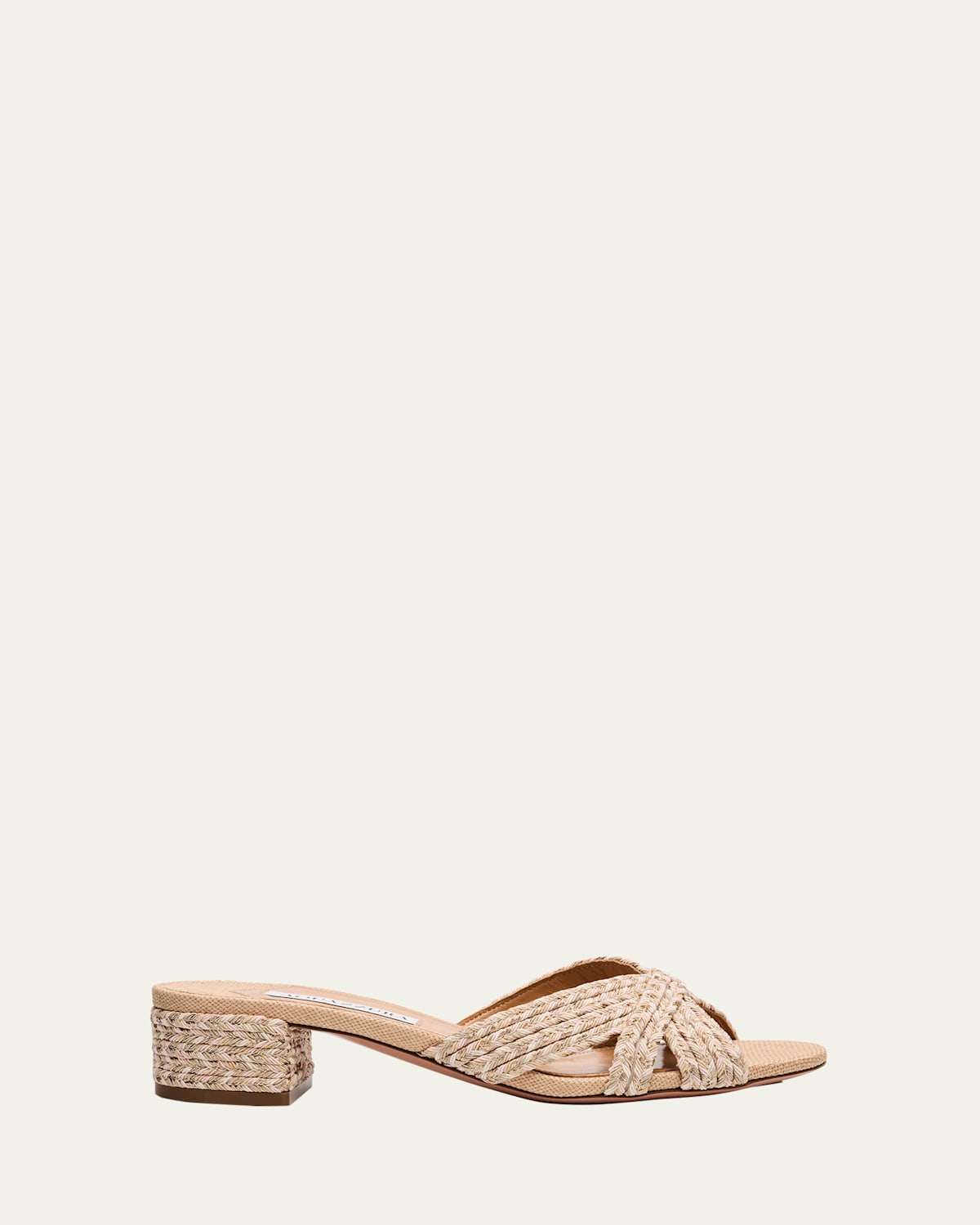 AQUAZZURA SUNDANCE BRAIDED NYLON SLIDE SANDALS 
