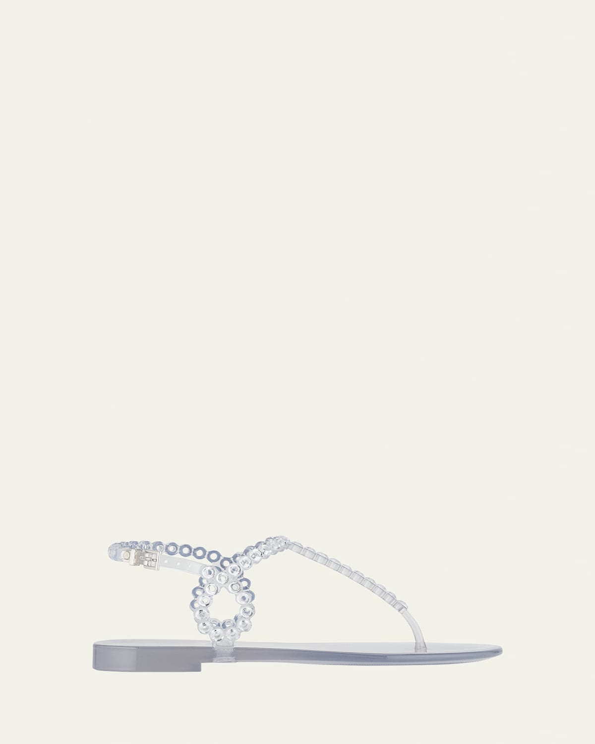 Aquazzura Almost Bare Crystal Jelly Sandal Flats Transparent In Transparent