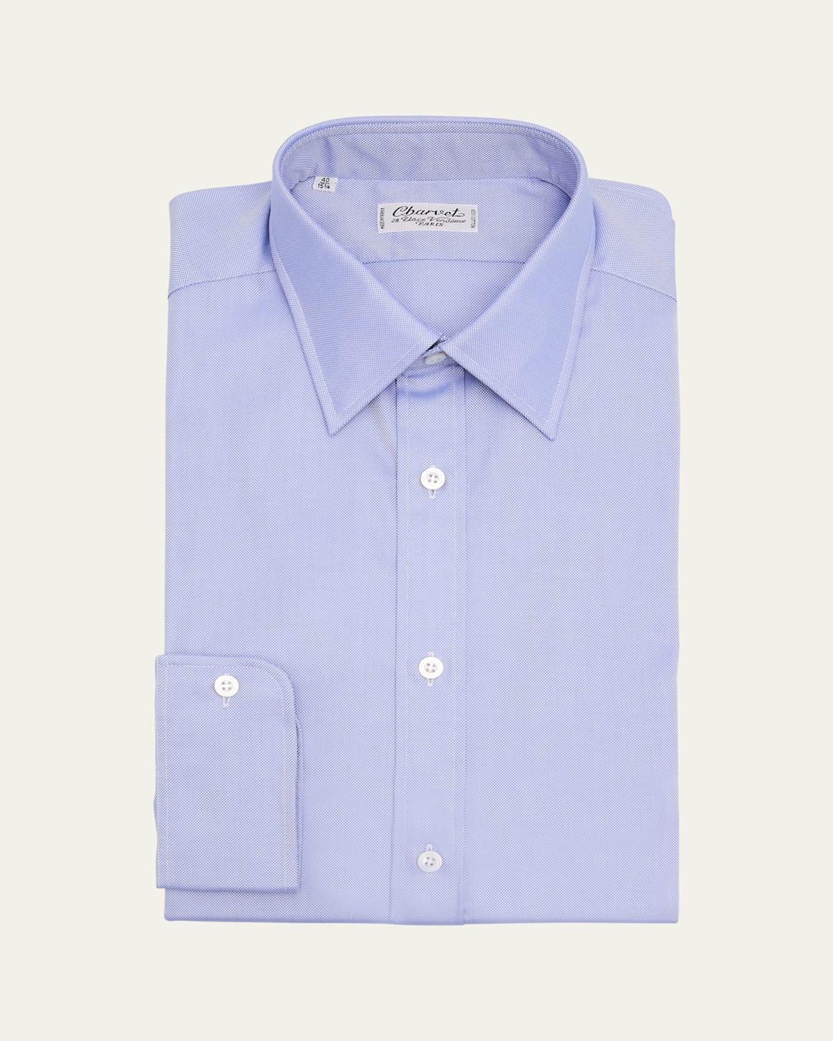 Men's Point-Collar Oxford Cotton Dress Shirt