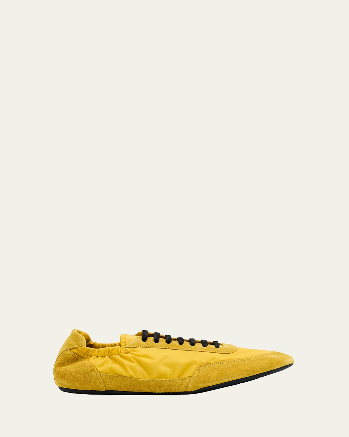 Prada Collapse Re-nylon And Suede Sneakers In Yellow Topaz