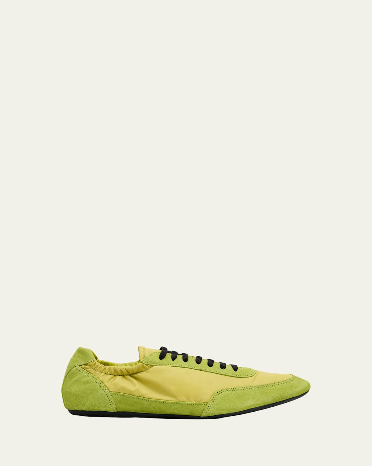 Prada Men's Collapse Nylon And Suede Low-top Sneakers In Green