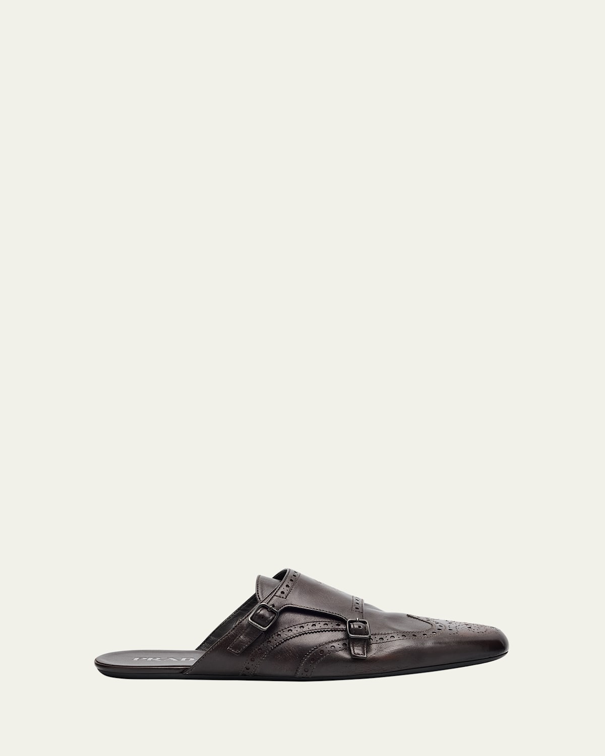 Men's Shuffle Leather Double-Monk Strap Mules