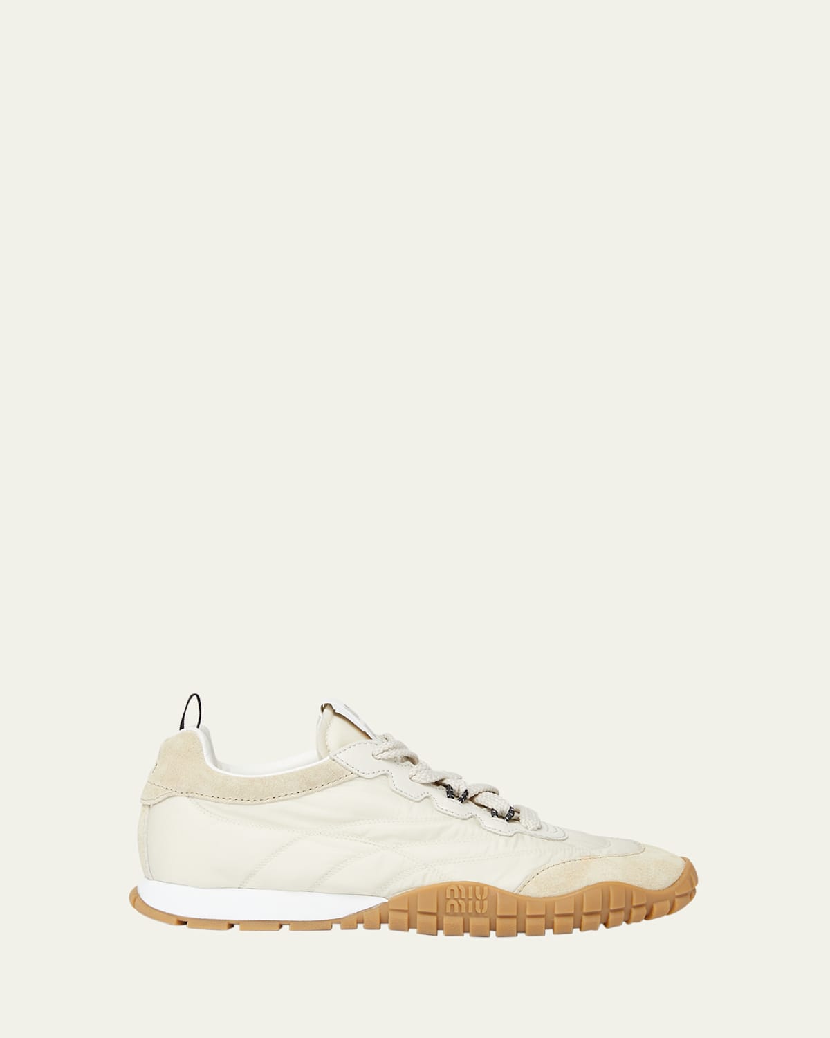 Low-Top Nylon & Leather Sneakers