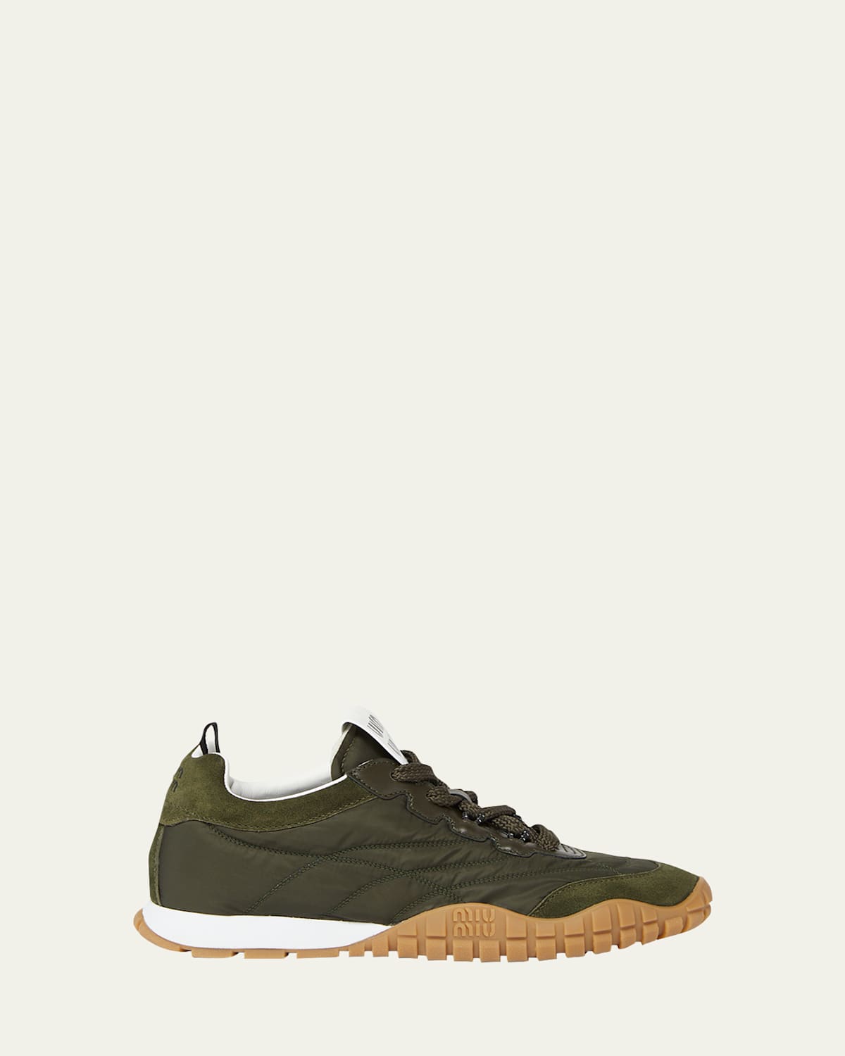 Low-Top Nylon & Leather Sneakers