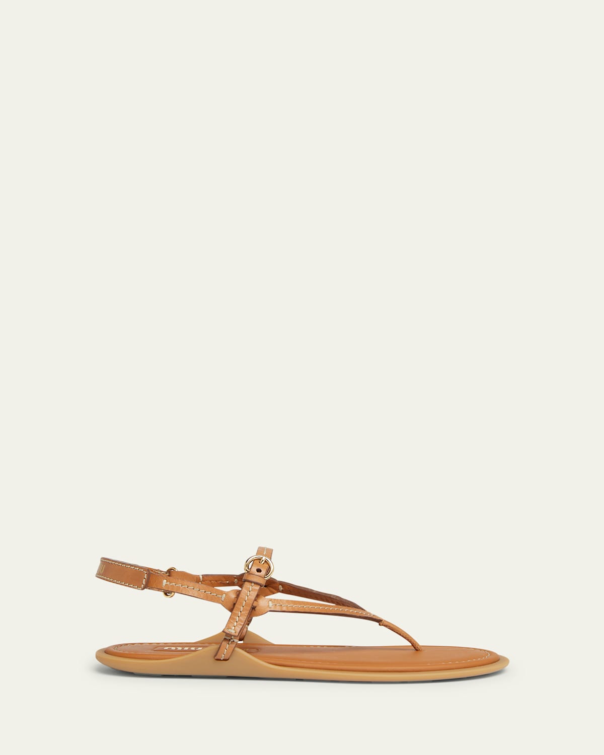 Thong Leather Flat Sandals