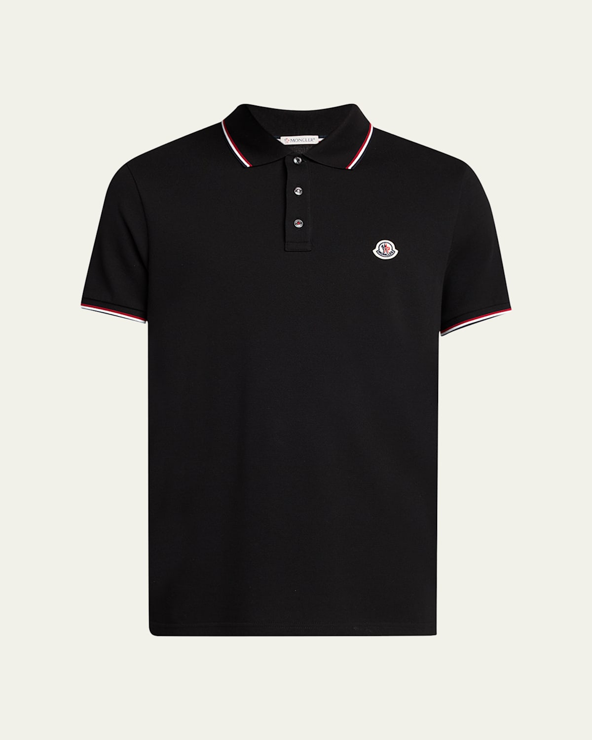 Moncler Cotton Polo Shirt With Logo In Black