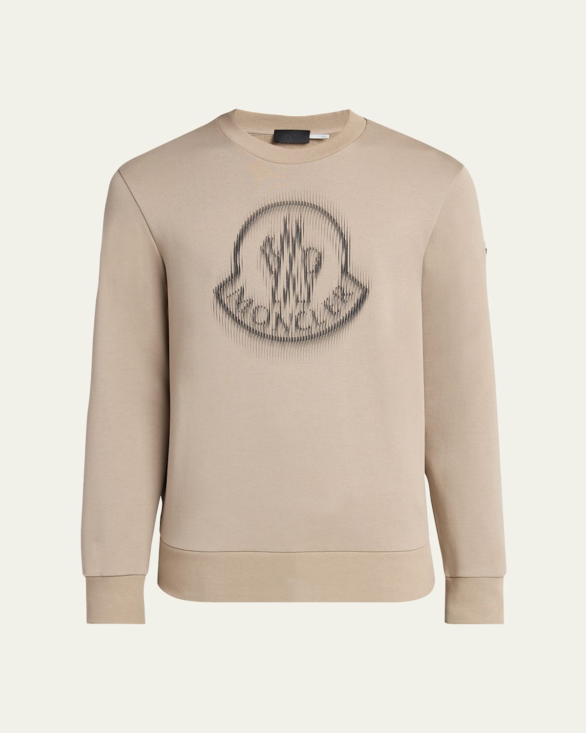 Moncler Blurred Logo Graphic Sweatshirt In Light Beige