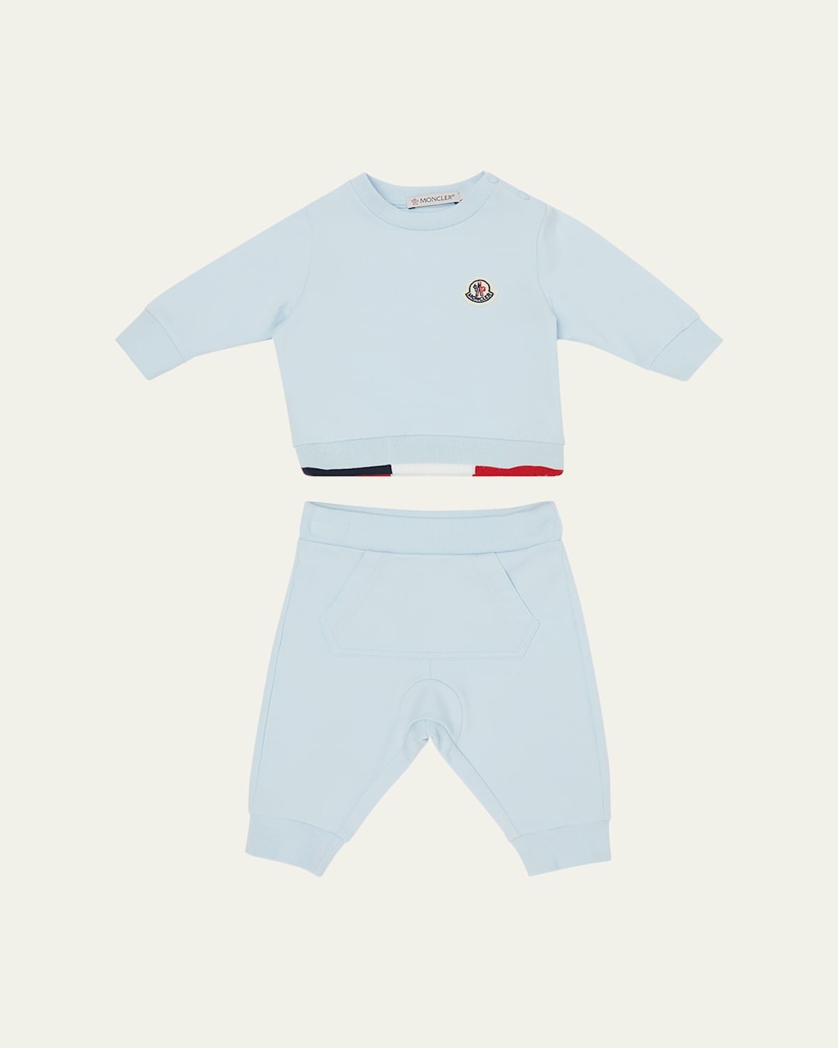 Moncler Boy's Logo Sweatshirt And Pants Set In Blue