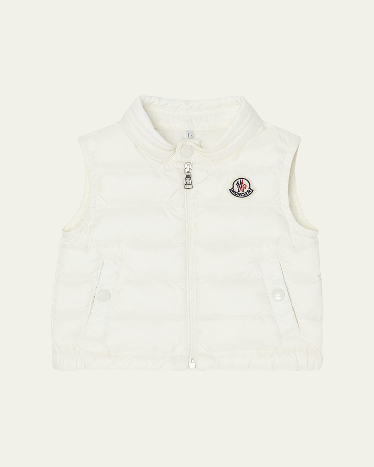 Moncler Boy's Amaury Puffer Vest In White