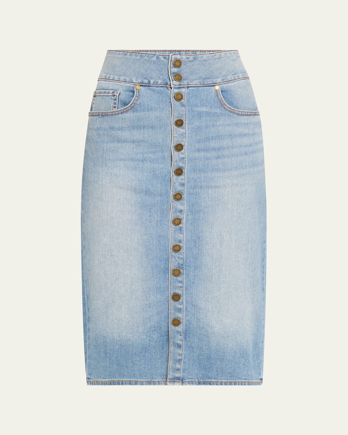 RAMY BROOK KARTER DENIM KNEE-LENGTH SKIRT 
