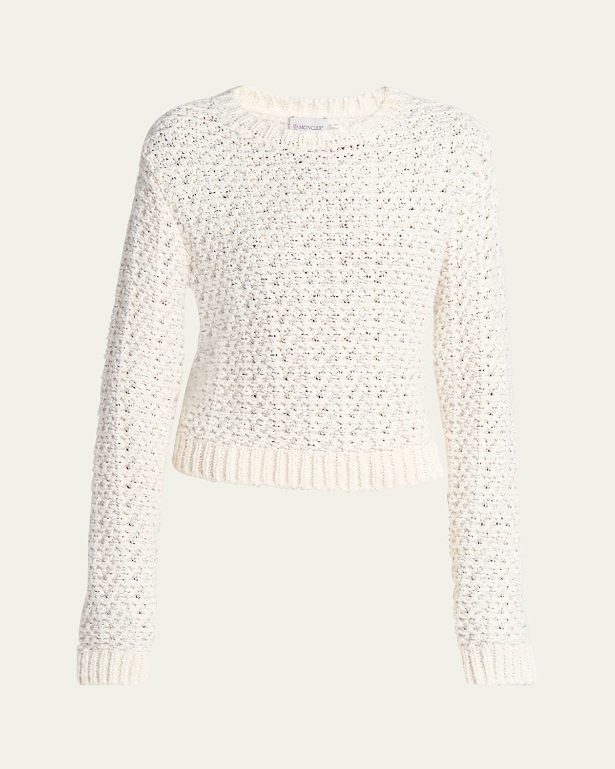 Moncler Crewneck Sweater In Natural