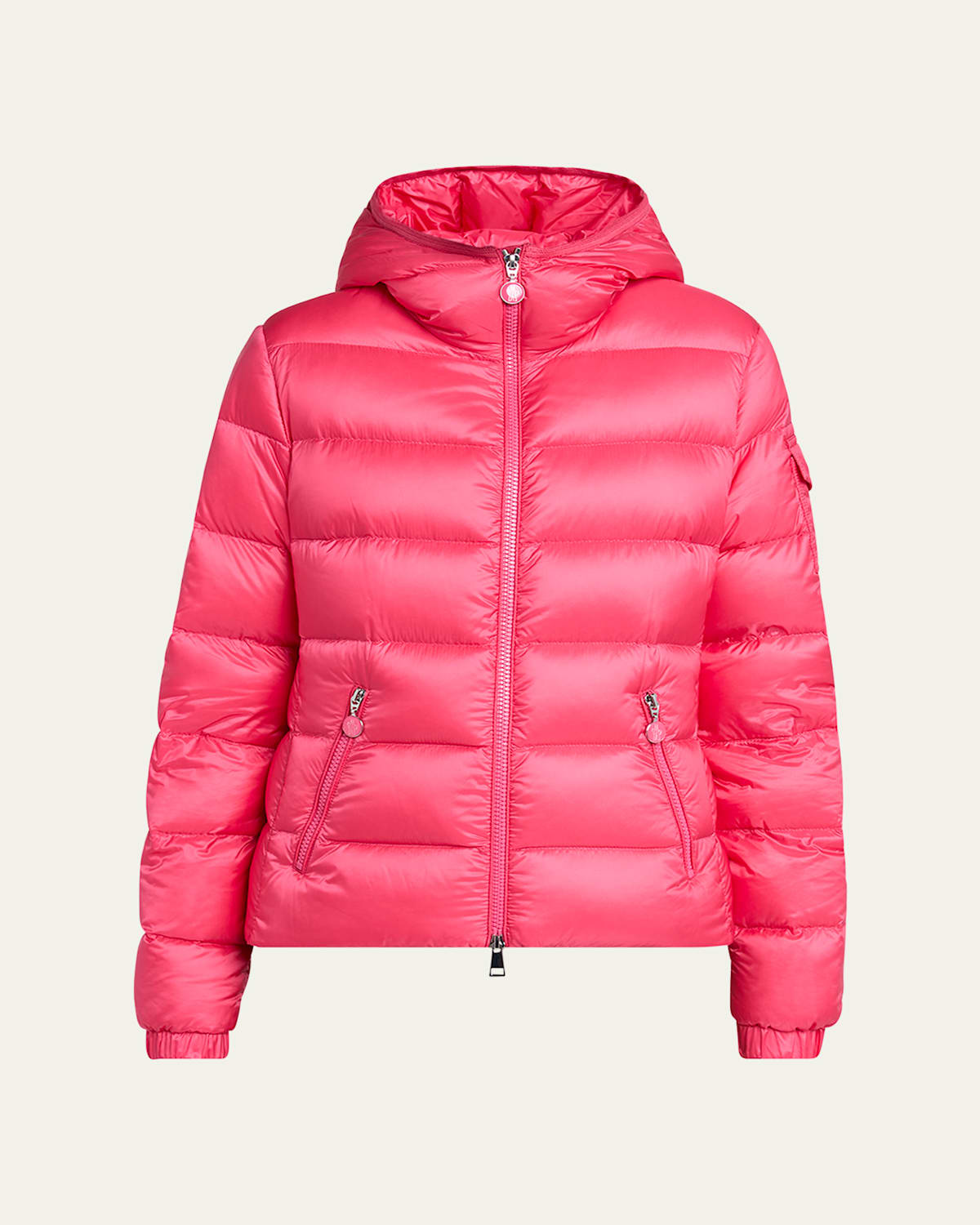 Moncler Gles Hooded Down Jacket In Light Pink