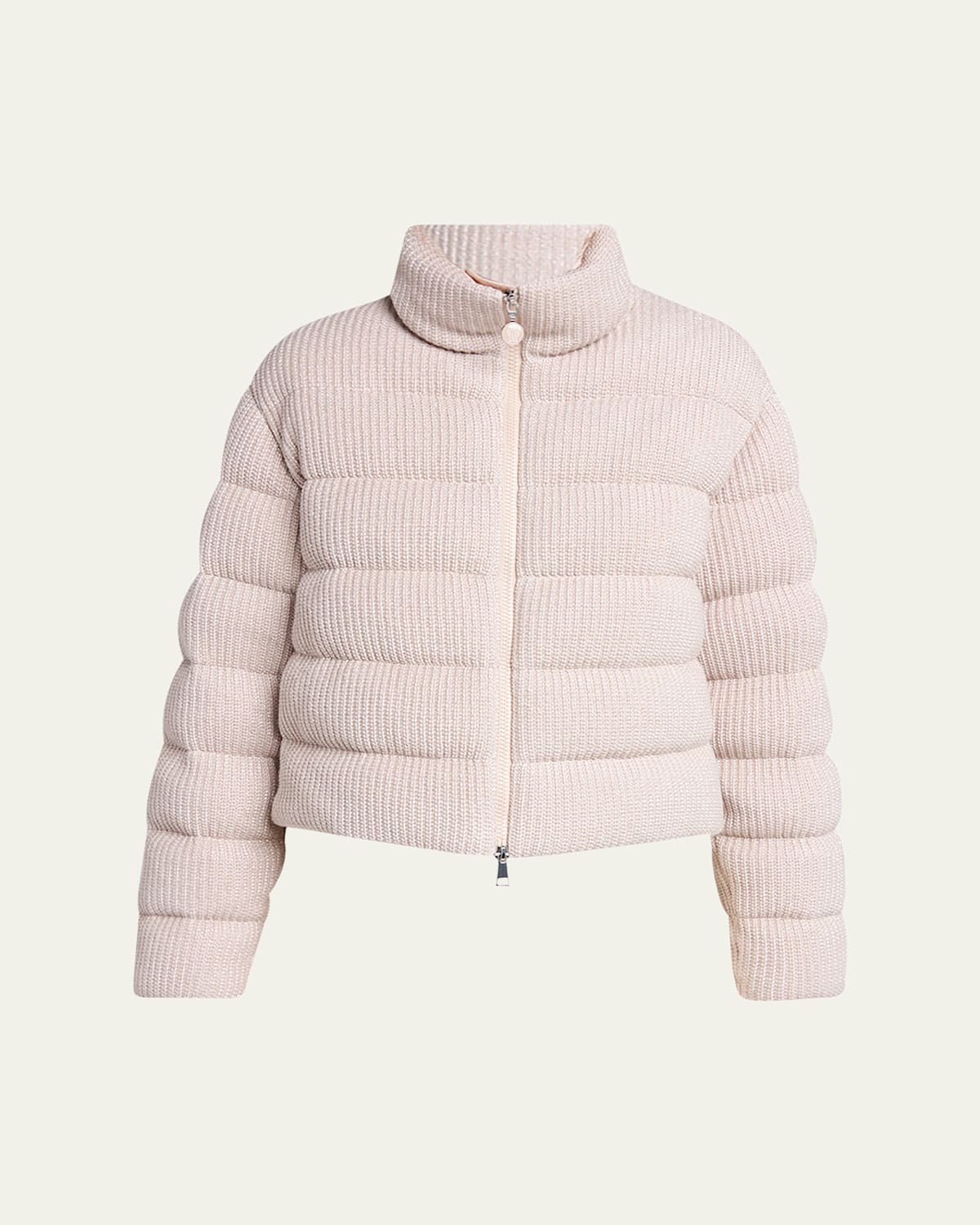Moncler Thoiry Sparkly Down Puffer Jacket In Light Pink