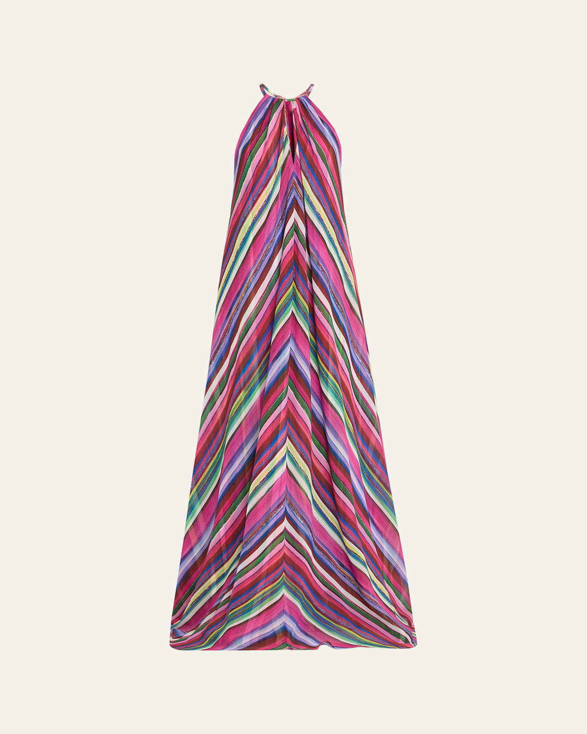 Striped Georgette Trapeze Gown