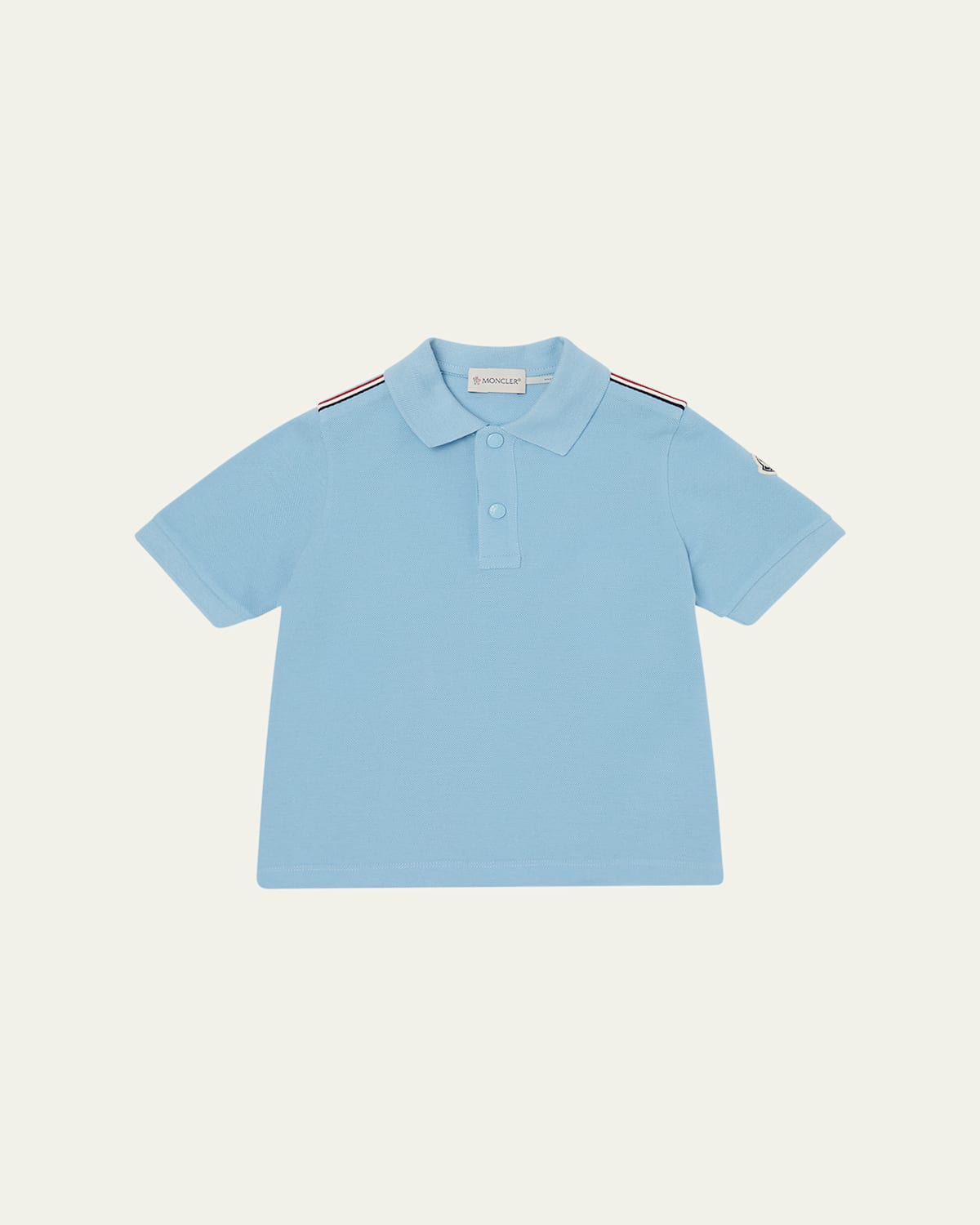 MONCLER BOY'S TRI-STRIPE PIQUE POLO SHIRT
