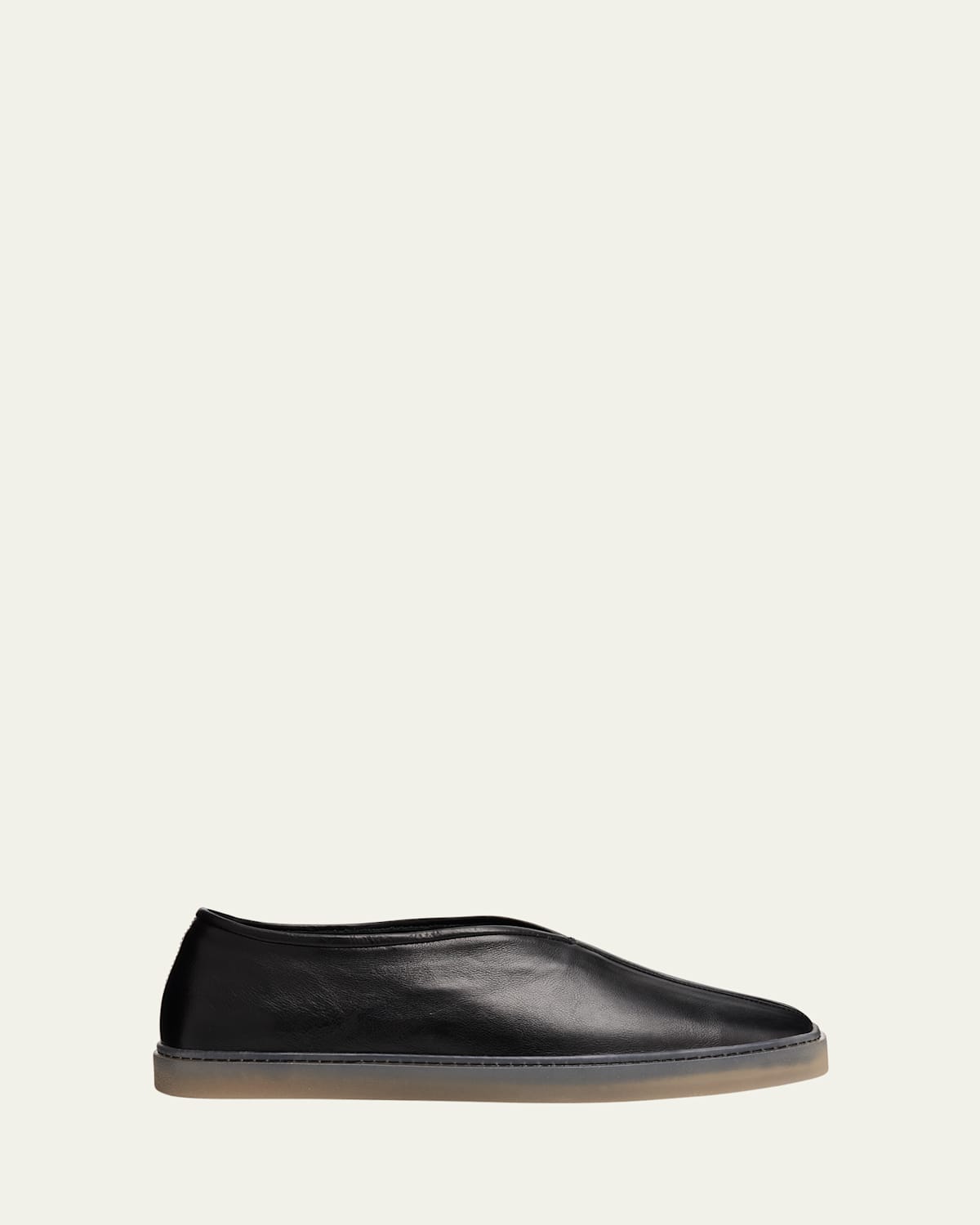 LEMAIRE MEN'S LEATHER PIPED SLIP-ON SNEAKERS