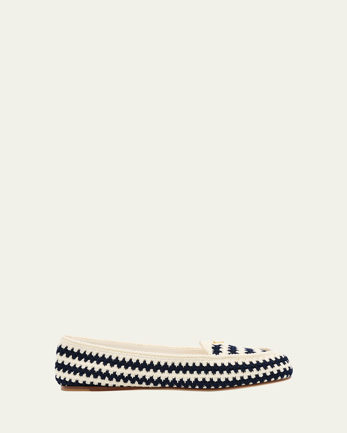 Prada Crochet Design Flat Sole Loafers