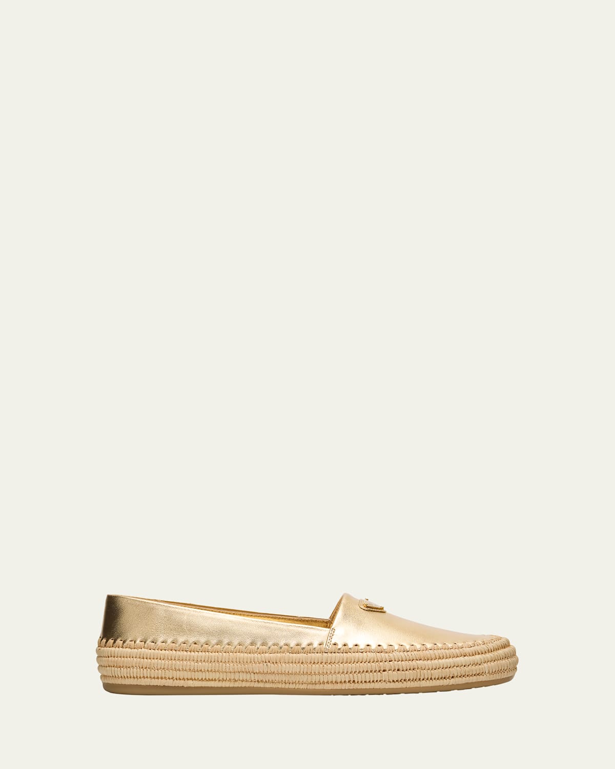 Prada Metallic Nappa Leather Espadrilles