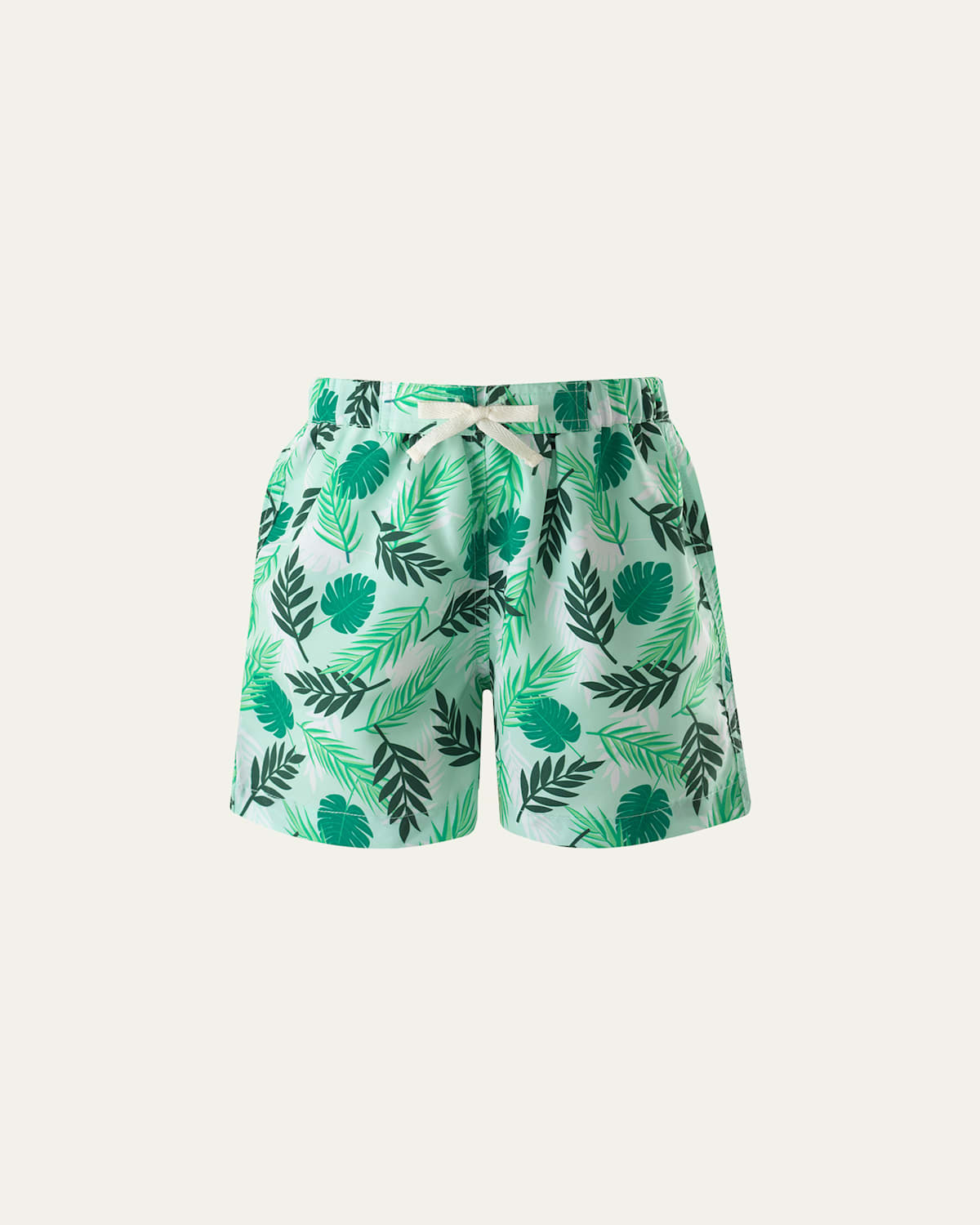 Rachel Riley Boy's Palm Tree Swim Trunks In Green