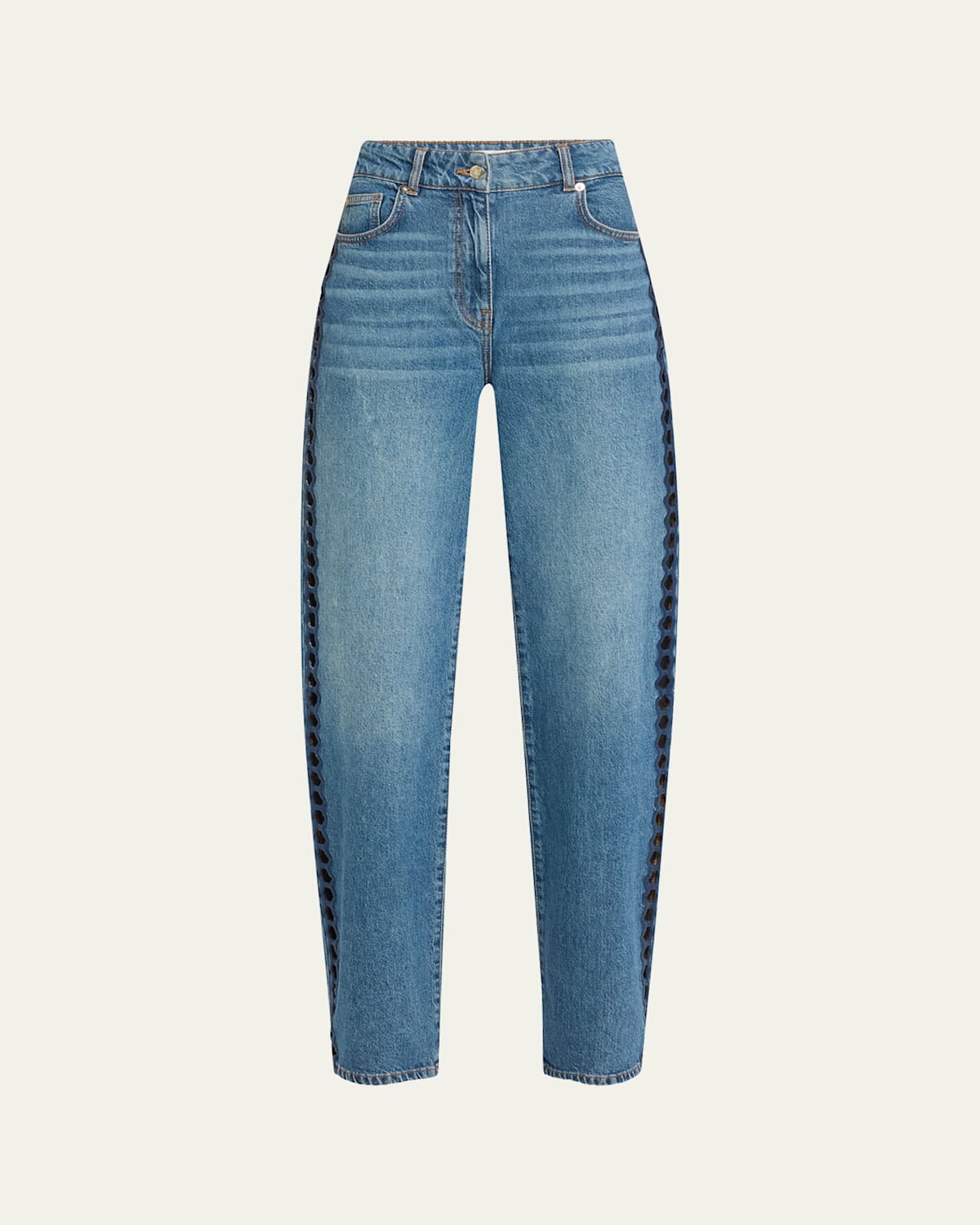 Gotz Cut-Out Straight-Leg Jeans