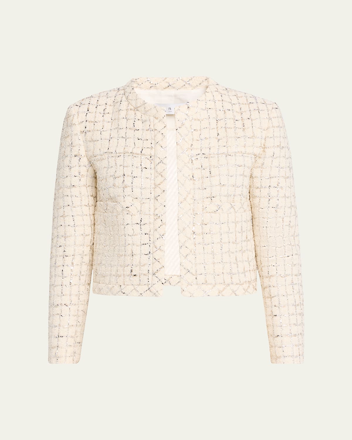 Iro Simanaspe Metallic Check Jacket In Ecrusilver