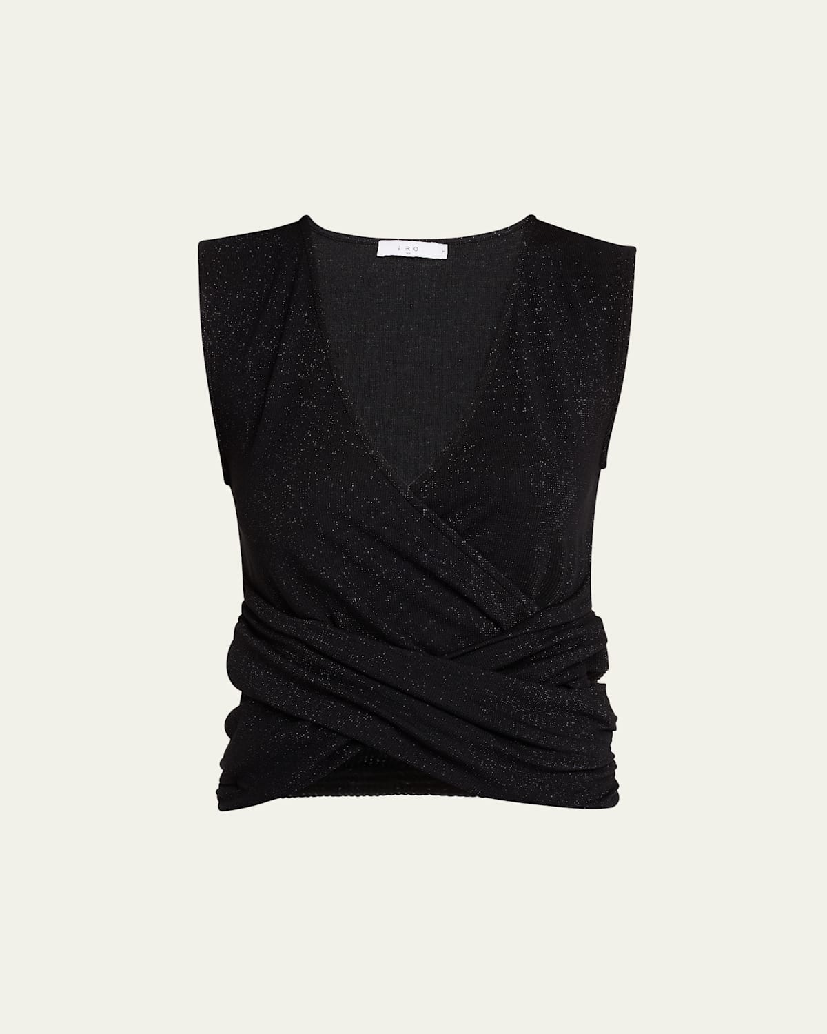Iro Fizou Sparkly Sleeveless Top In Black/silver