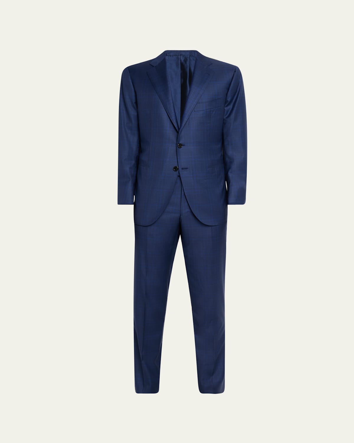 Men's Plaid Wool-Silk Suit