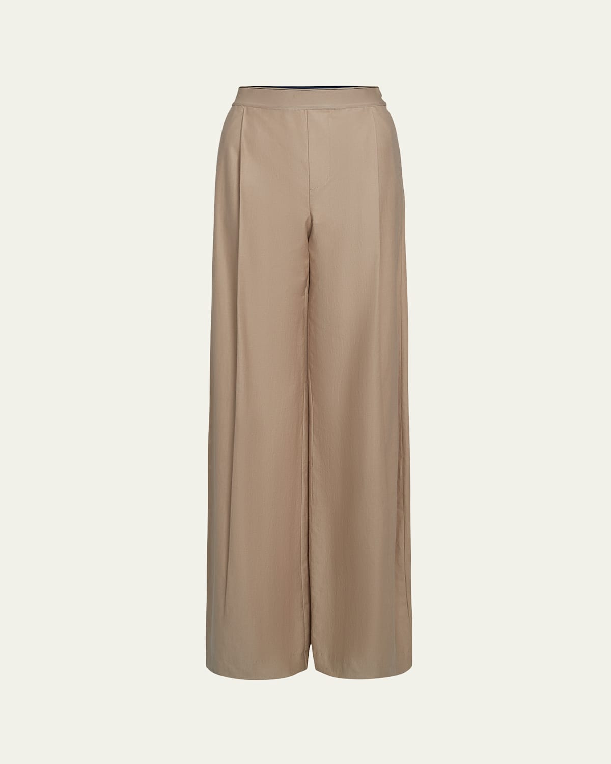 Vince Mid-rise Pleated Wide-leg Pants In Dune Stone
