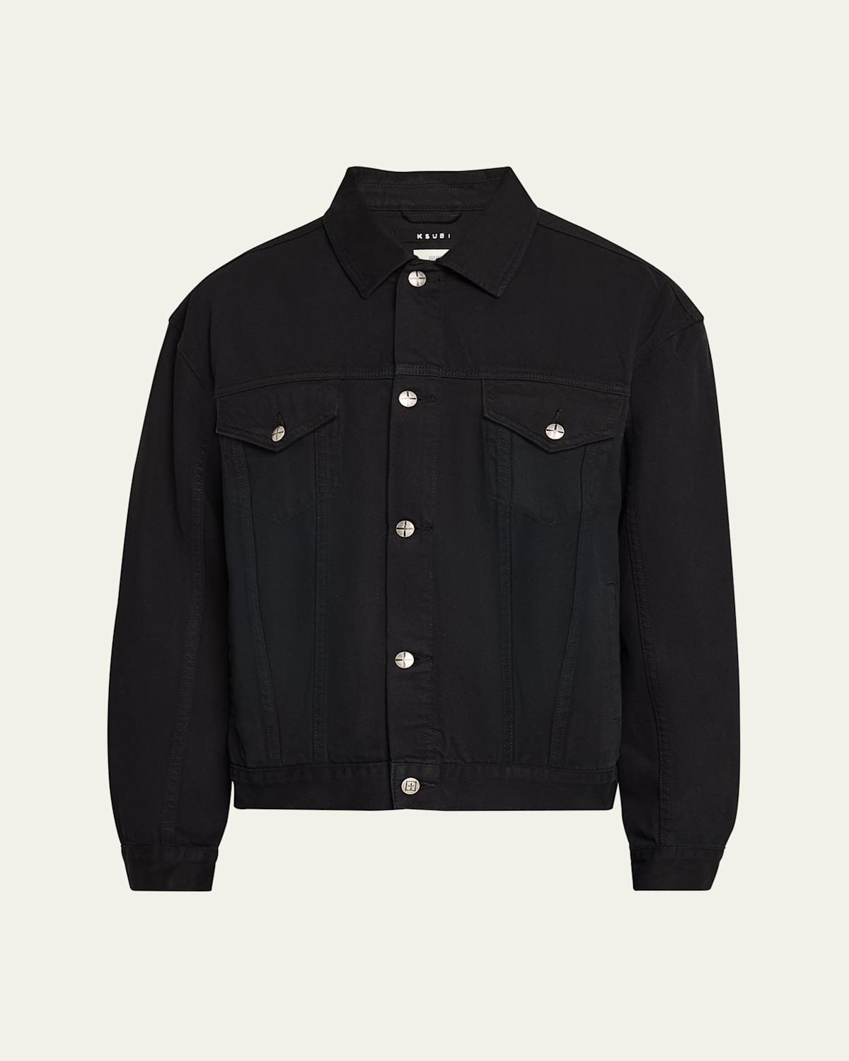 Shop Ksubi Men's Oh G Studded Eagle Denim Jacket In Black
