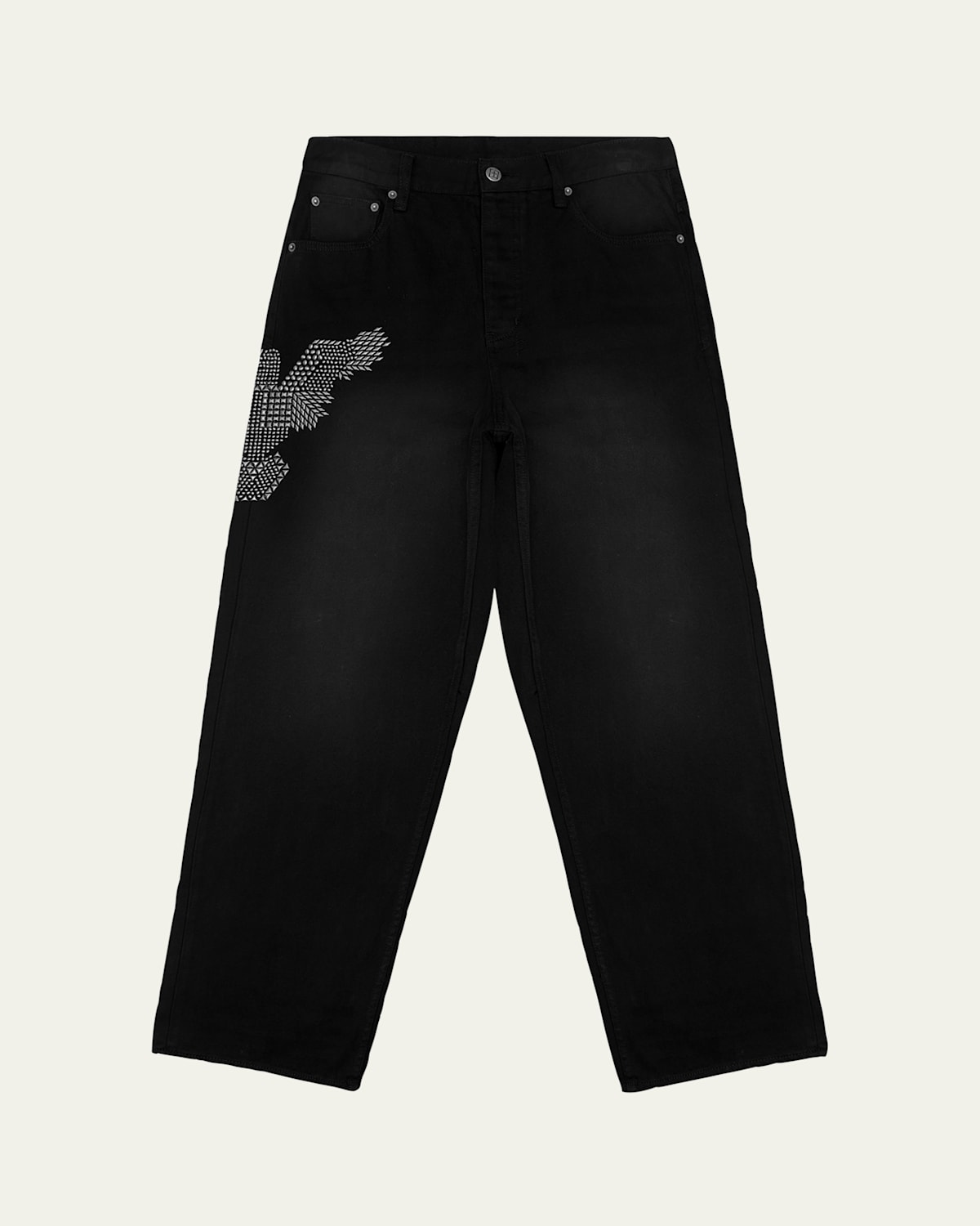 KSUBI MEN'S VAN WINKLE STUDDED EAGLE JEANS 