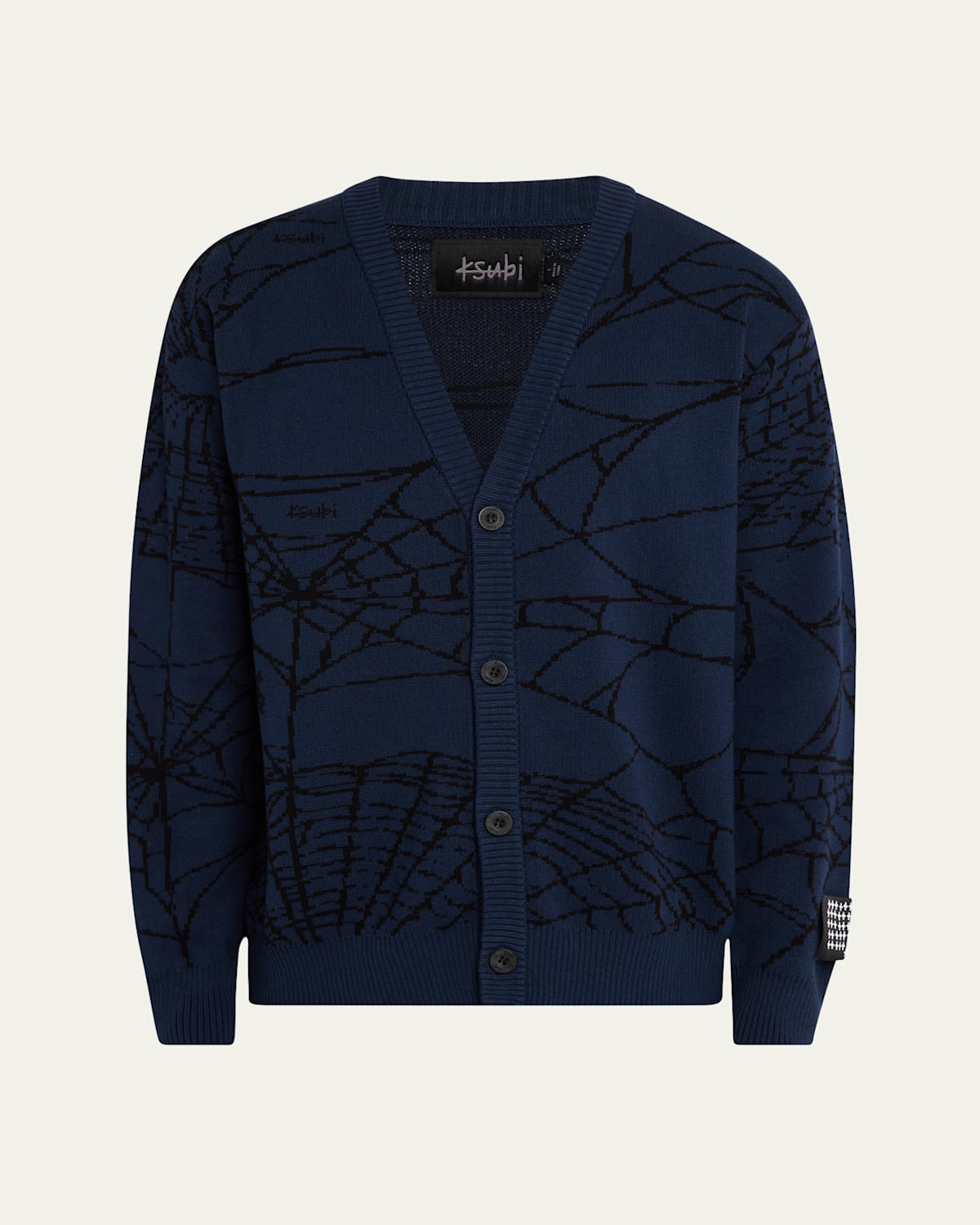 KSUBI MEN'S SPIDERWEB COTTON CARDIGAN 