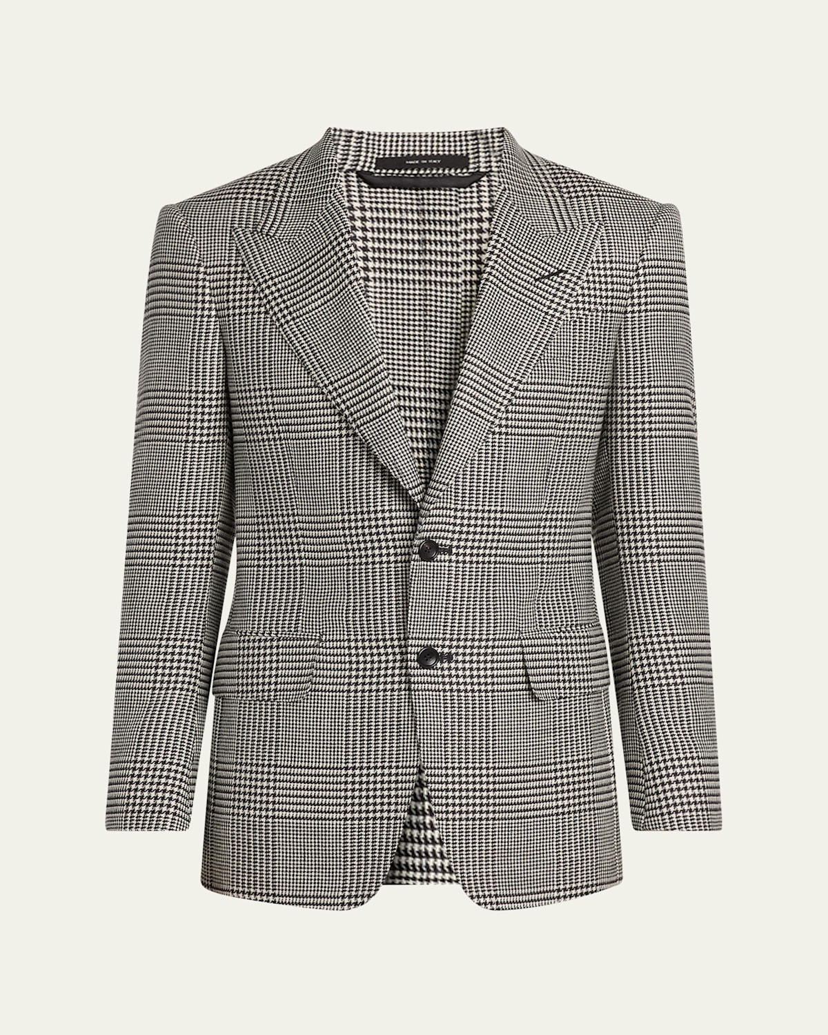 Tom Ford Graphic Pow Shelton Wool Blend Jacket In Black  Wh