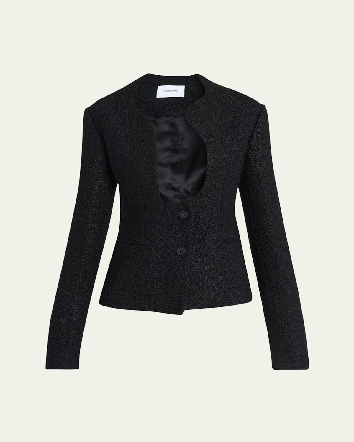 FERRAGAMO TWO-BUTTON PLUNGE BLAZER 