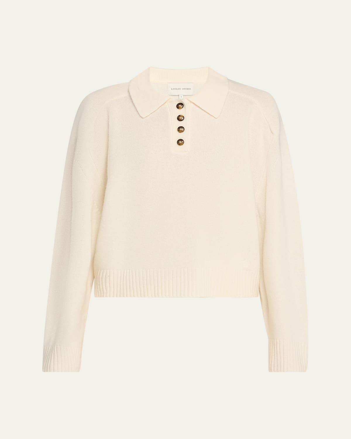 LOULOU STUDIO HOMERE POLO CASHMERE SWEATER 