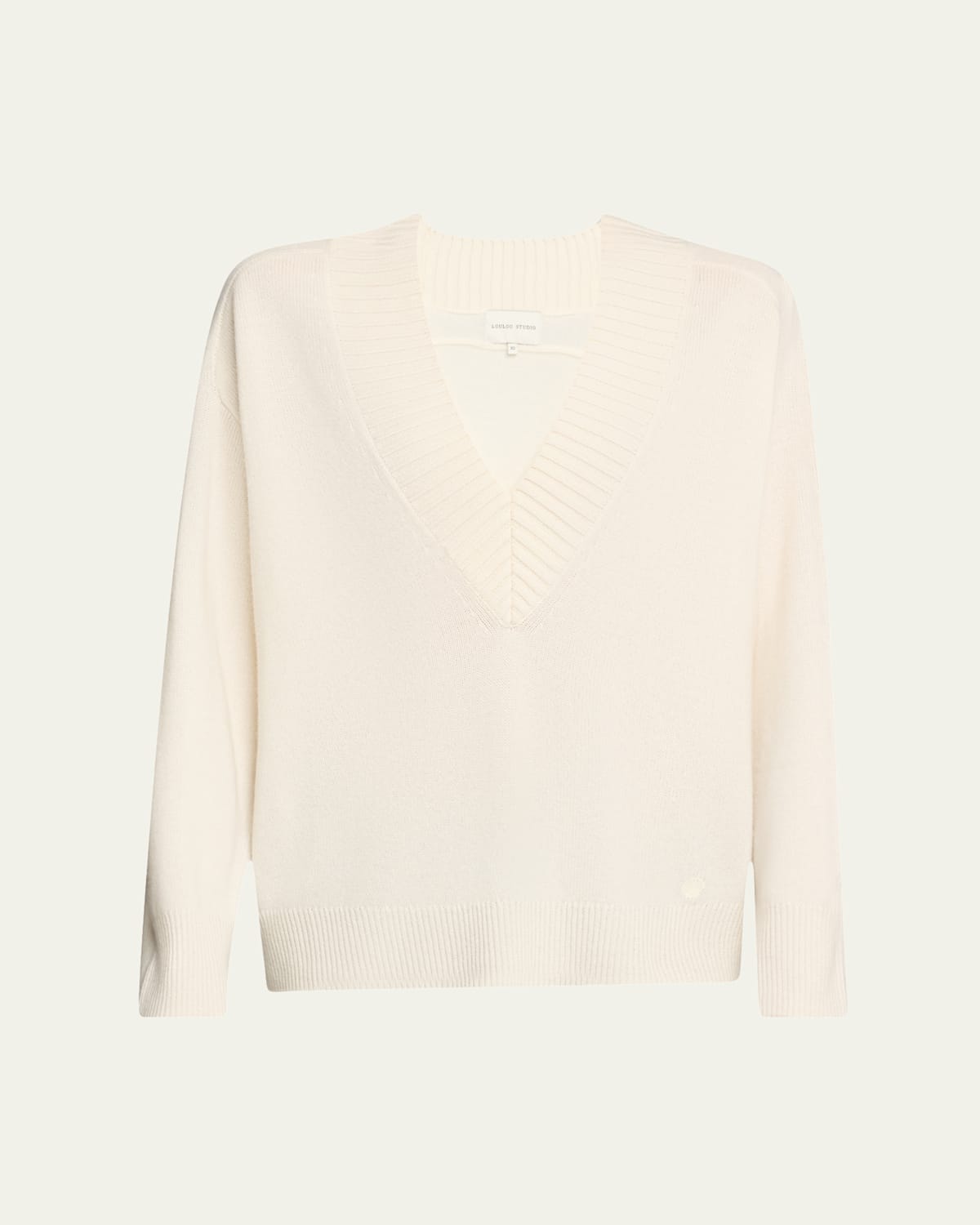 LOULOU STUDIO SAGE PLUNGING V-NECK CASHMERE OVERSIZED SWEATER 