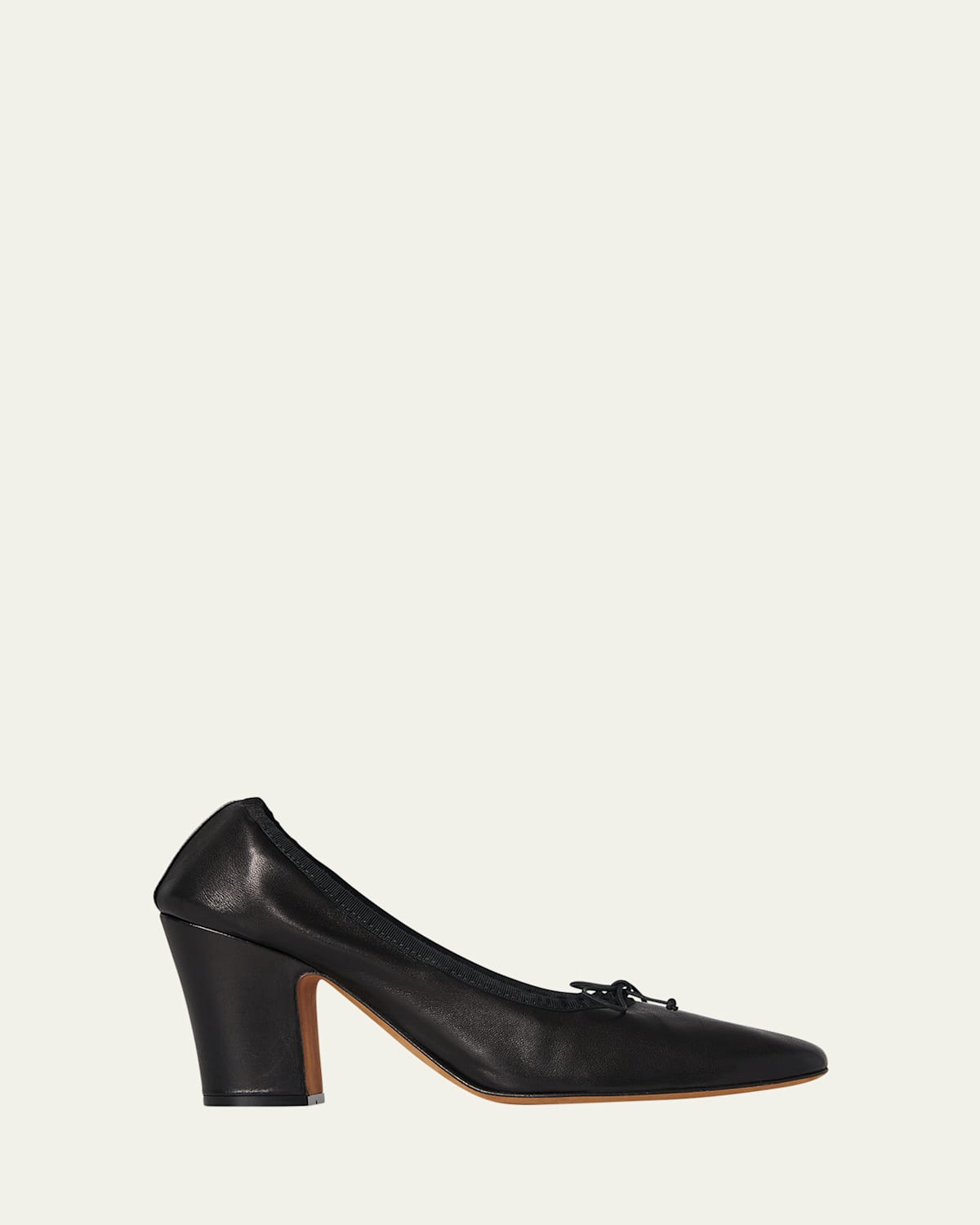 The Row Awar Lambskin Bow Ballerina Pumps In Black