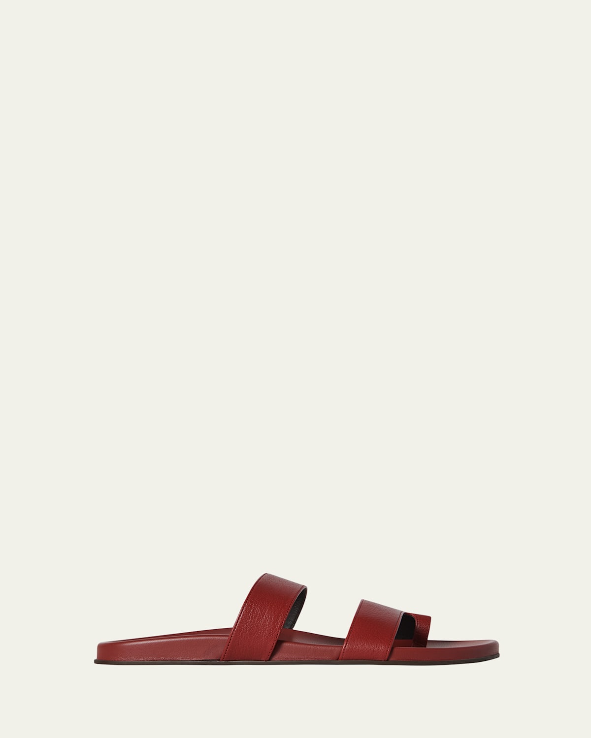 THE ROW Hugh Leather Toe-Ring Slide Sandals