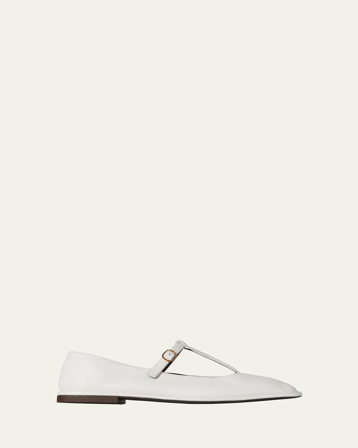The Row Leather T-strap Ballerina Flats
