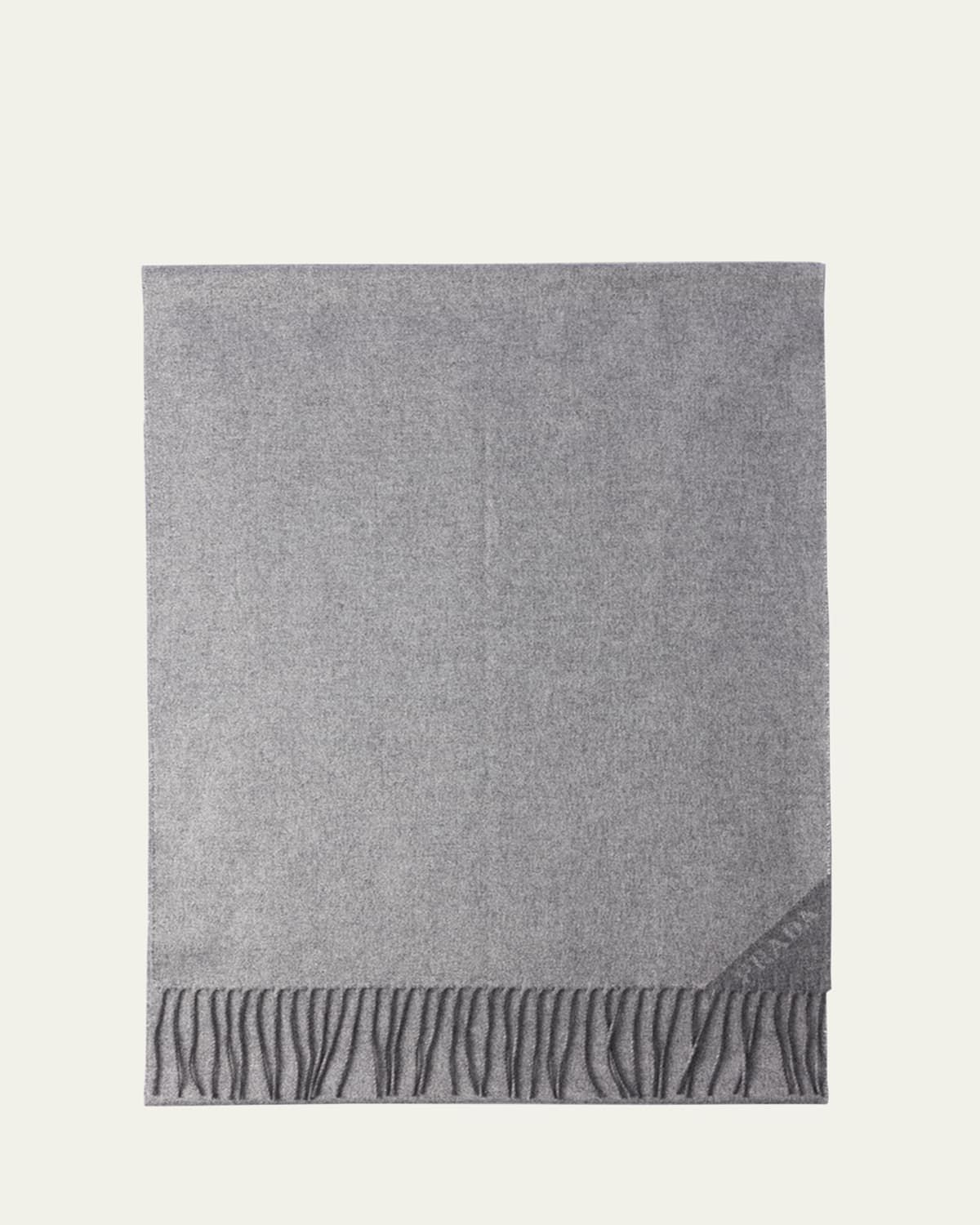 Prada Logo-print Scarf In F0s9q Argento Talco