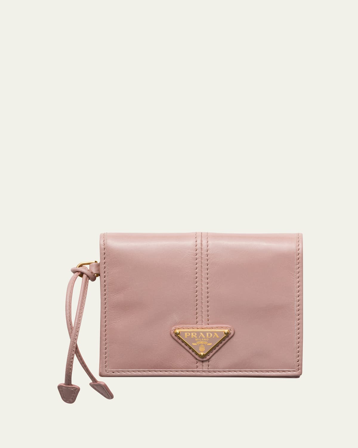 Prada Small Leather Wallet In F010f Mughetto