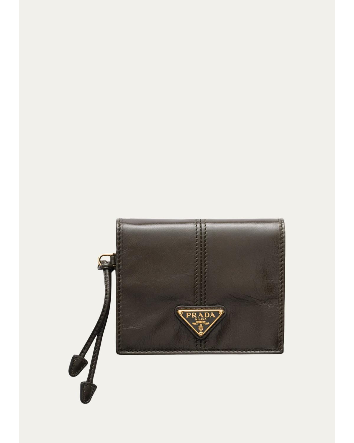 Prada Bifold Soft Leather Wallet In Forest