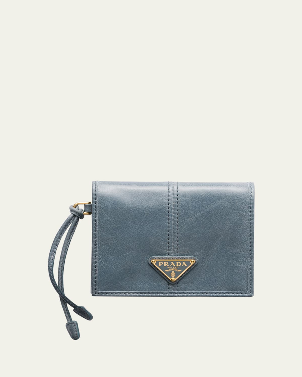 Prada Bifold Soft Leather Wallet In F0154 Avio