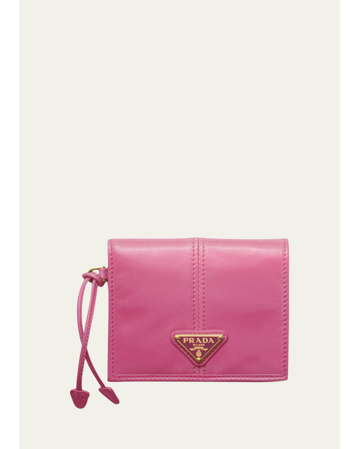 Prada Bifold Soft Leather Wallet In Peonia